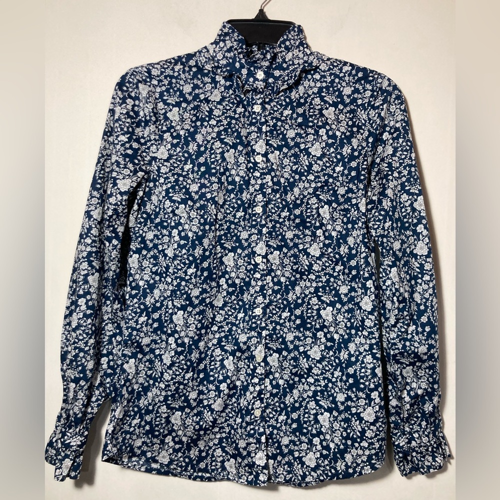 J. Crew Classic Fit Boy Shirt w/Ruffle Liberty London Summer Bloom Size XSmall